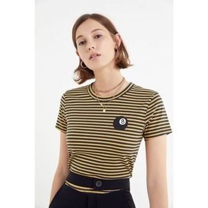 Urban Outfitters | Striped Eight Ball Tee | Medium